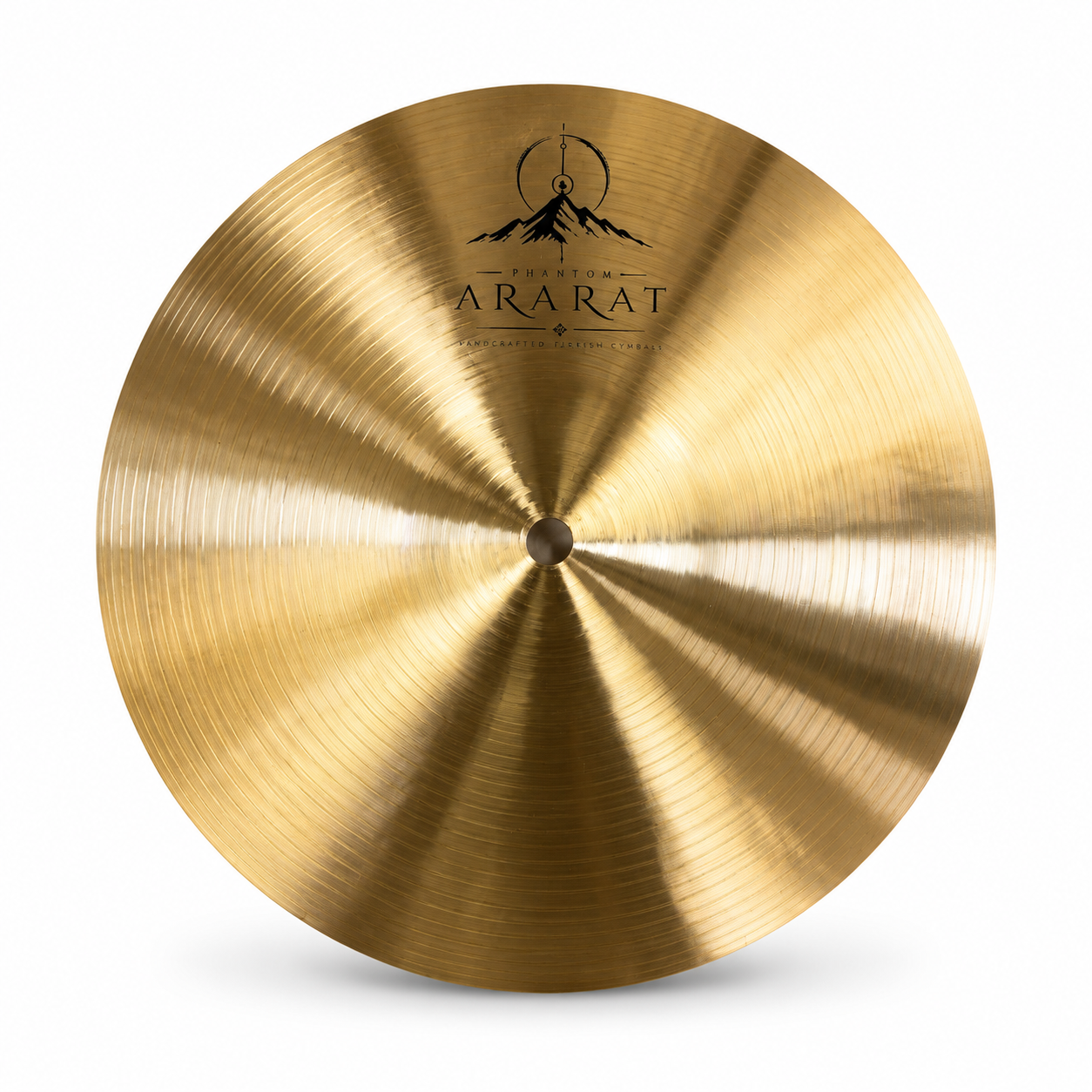 Gold cymbal with 'Ararat' branding on a white background