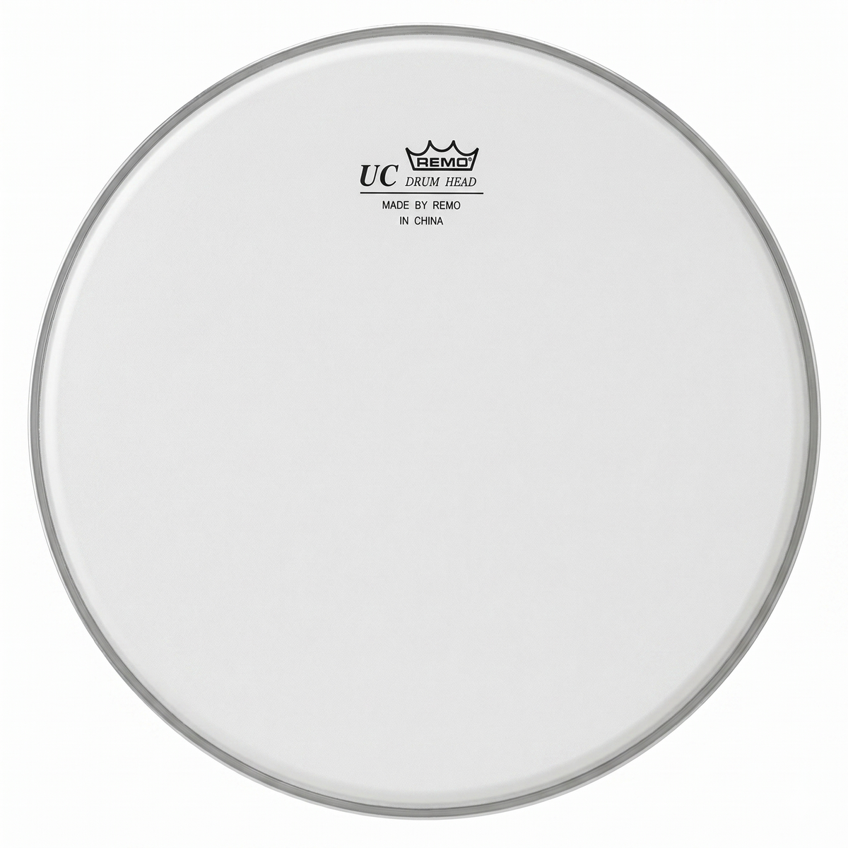 White drum head with Remo logo on a white background