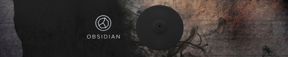 Obsidian logo with a dark, textured background