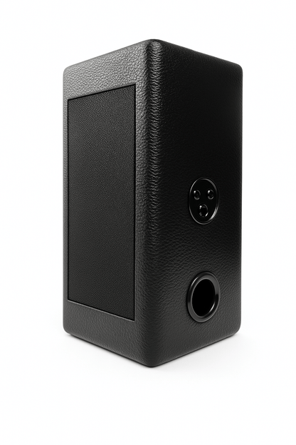 Black speaker on a white background