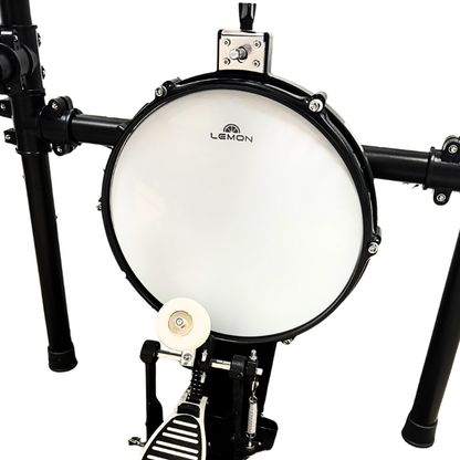 Electronic drum pad with 'Lemon' branding on a white background