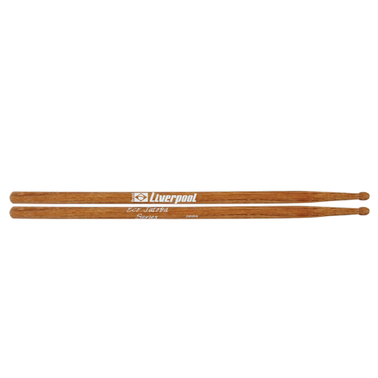 Two wooden drumsticks with 'Liverpool' branding on a white background
