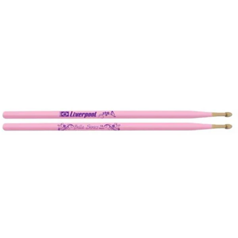Pink drumsticks with 'Liverpool' branding on a white background