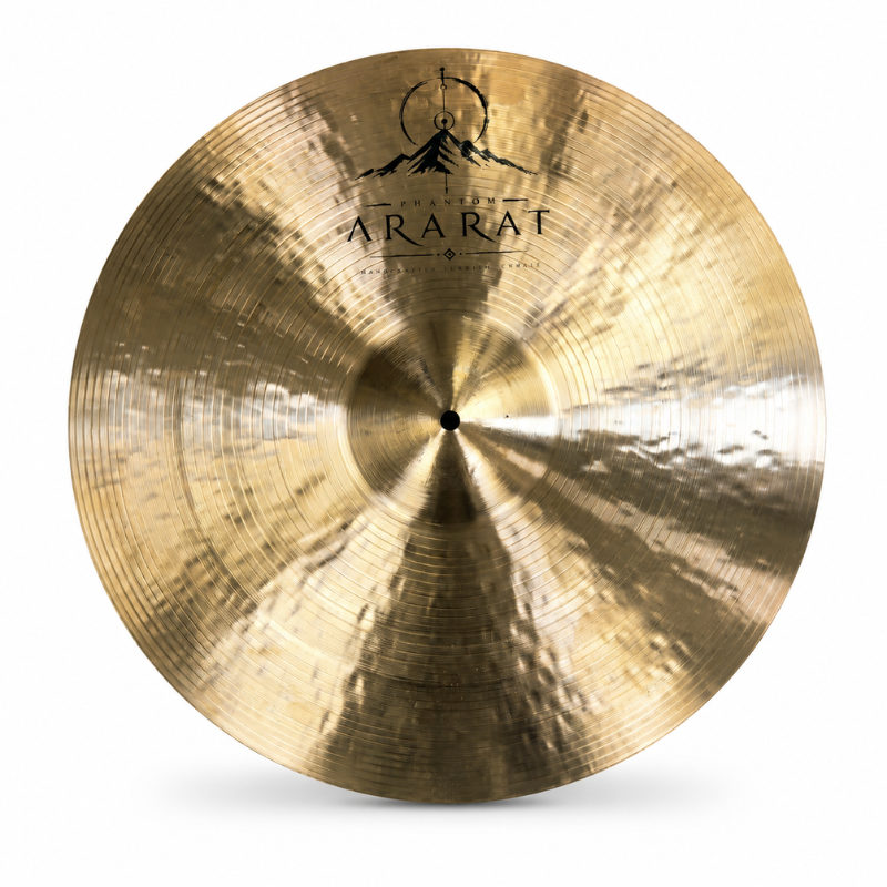 Gold cymbal with 'Ararat' branding on a white background