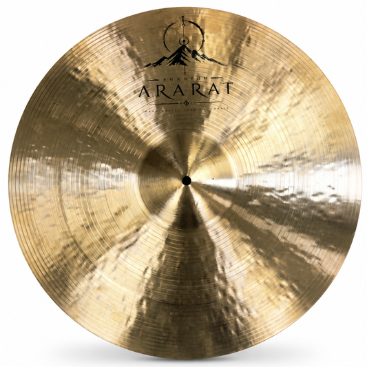 Phantom ARARAT handcrafted Turkish ride cymbal featuring a polished surface and 24" diameter for deep, immersive sound.