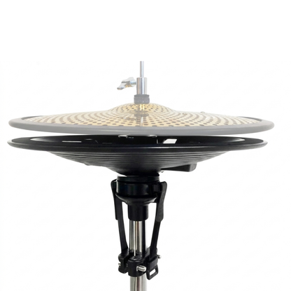 Cymbal with stand on a white background