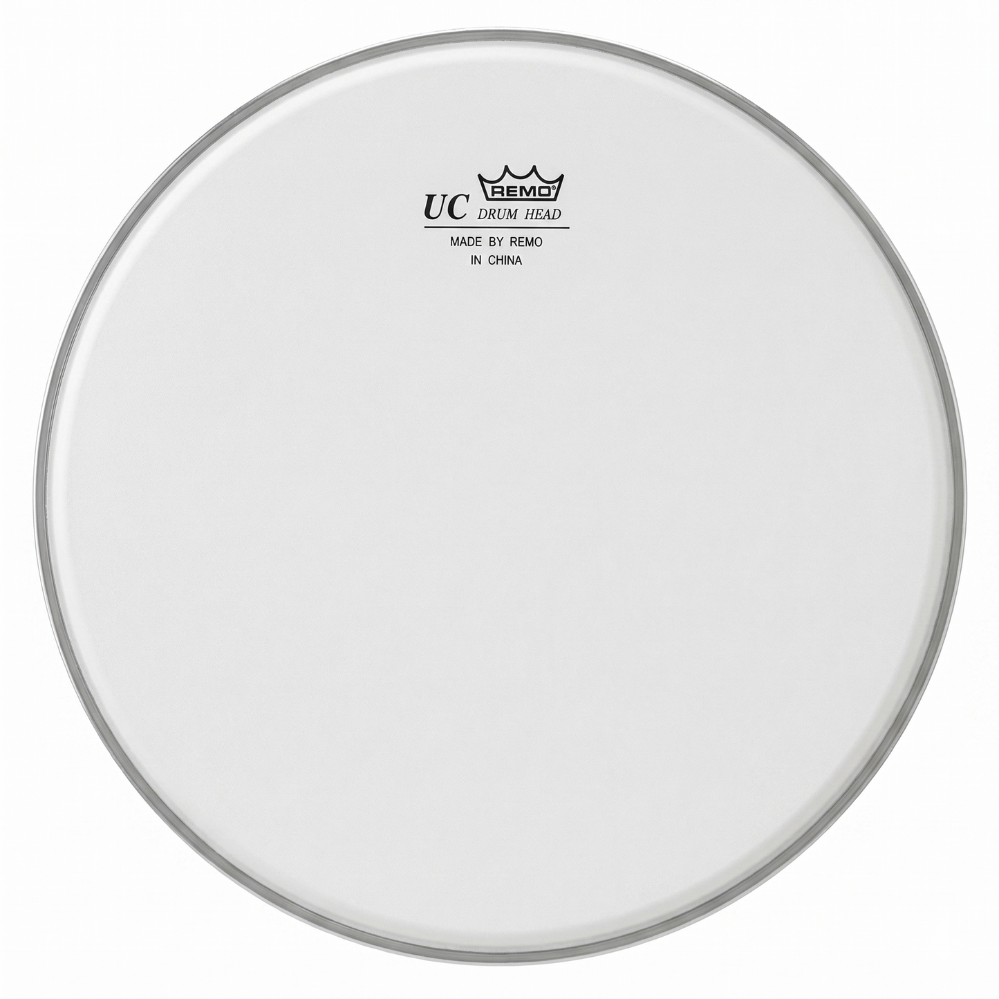 White drum head with Remo logo on a white background